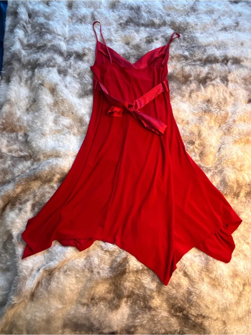 Vintage Y2K Wet Seal Red Satin-Trim Slip Dress